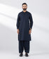 Men's Stitched 2 PC Blue Cotton Suit